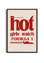 Hot Girls Watch Formula 1 Wall Poster