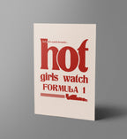 Hot Girls Watch Formula 1 Wall Poster