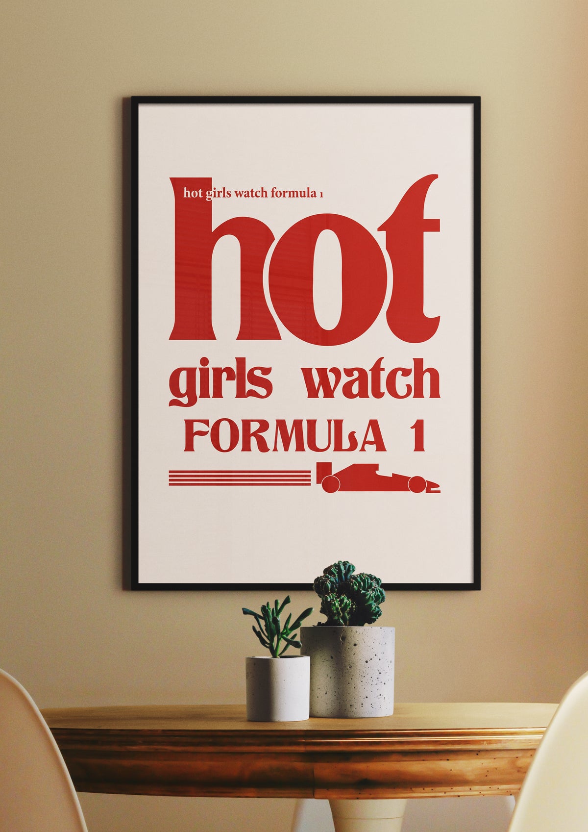 Hot Girls Watch Formula 1 Wall Poster