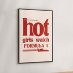 Hot Girls Watch Formula 1 Wall Poster