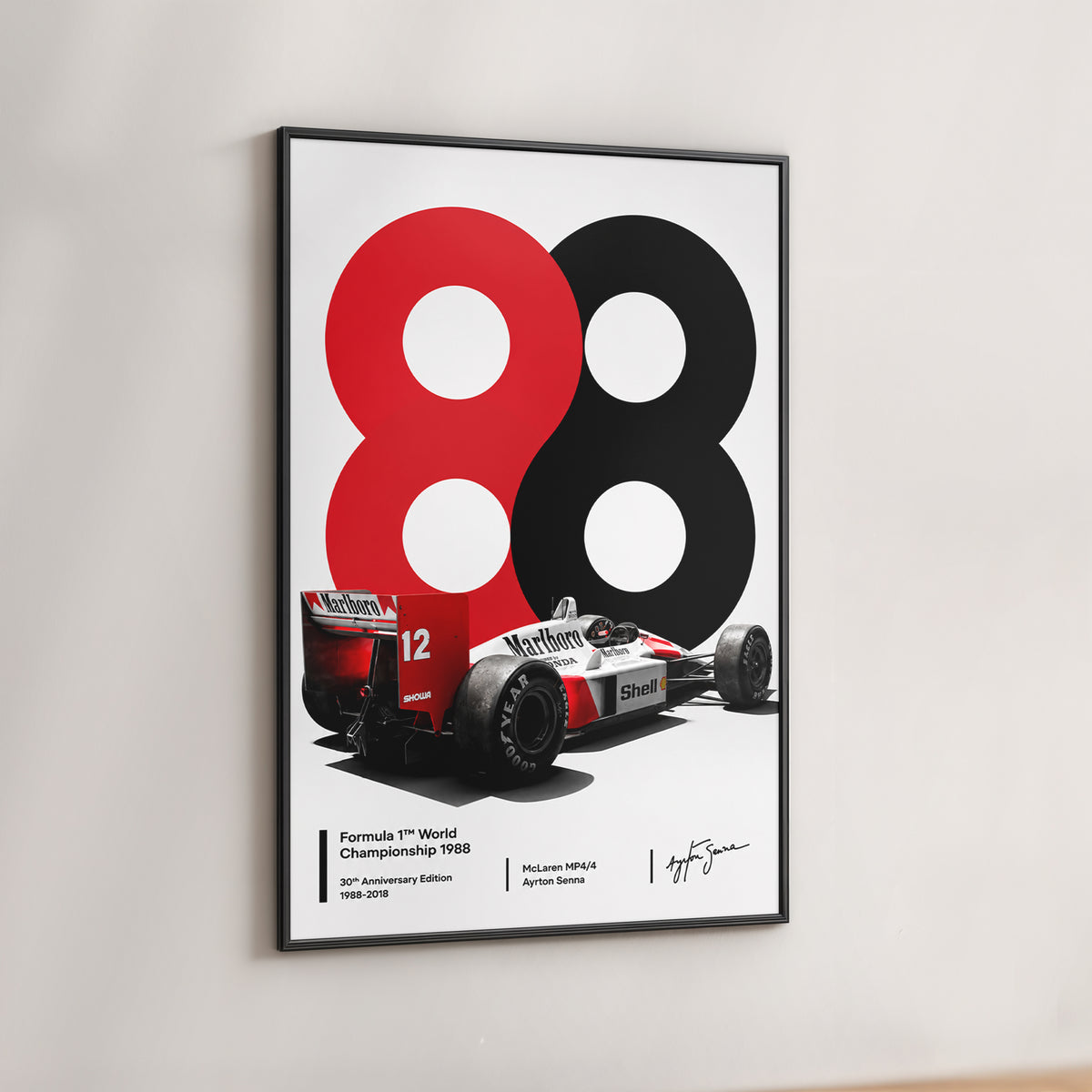 Ayrton Senna MP4/4 1988 Poster