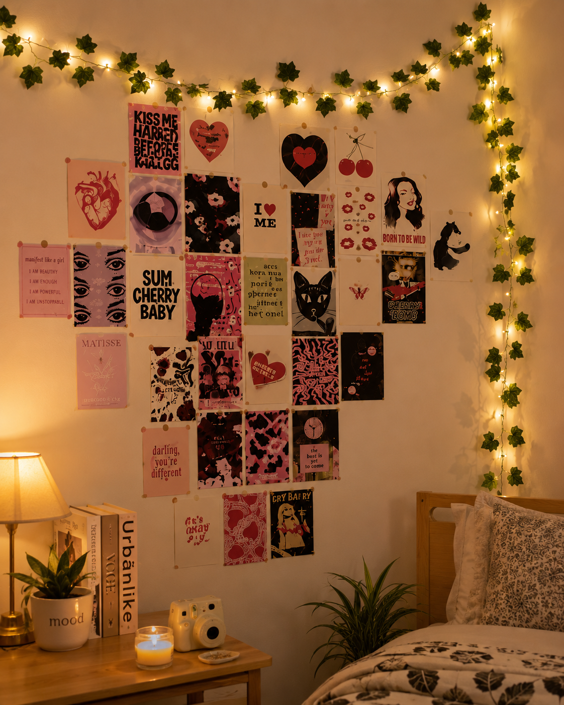 Cherry Red Aesthetic Wall Collage