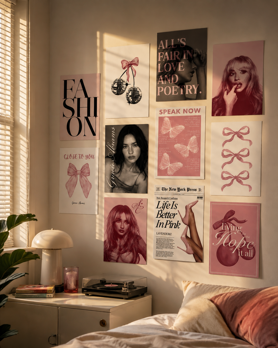 Pink Music Aesthetic Wall Collage