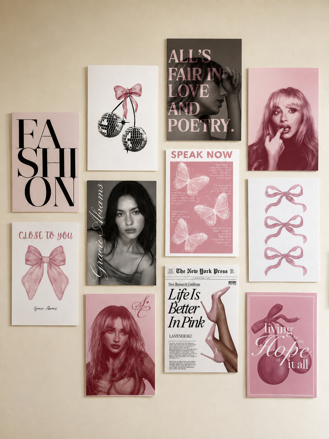 Pink Music Aesthetic Wall Collage